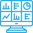 master program with icons displayed on laptop icon