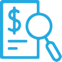 audit with magnifying glass