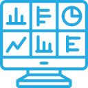 master program with icons displayed on laptop icon