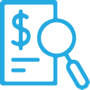audit with magnifying glass