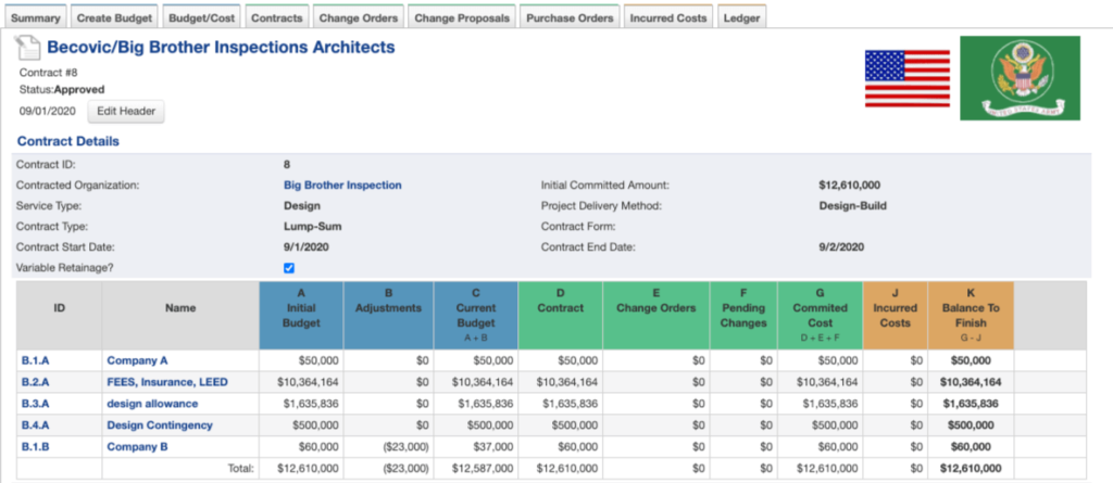 Architect contracts