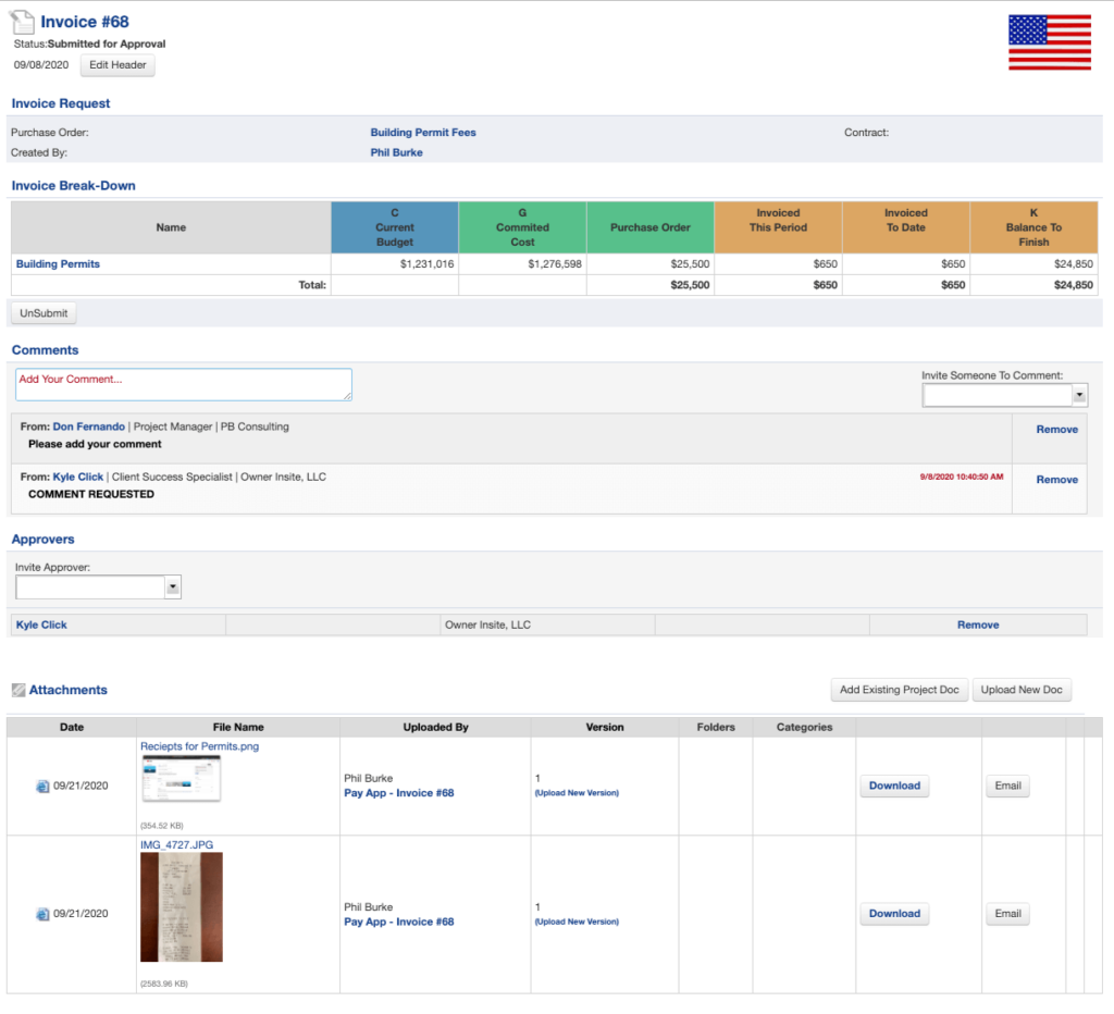 construction invoice